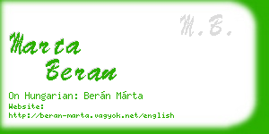 marta beran business card
