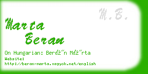 marta beran business card